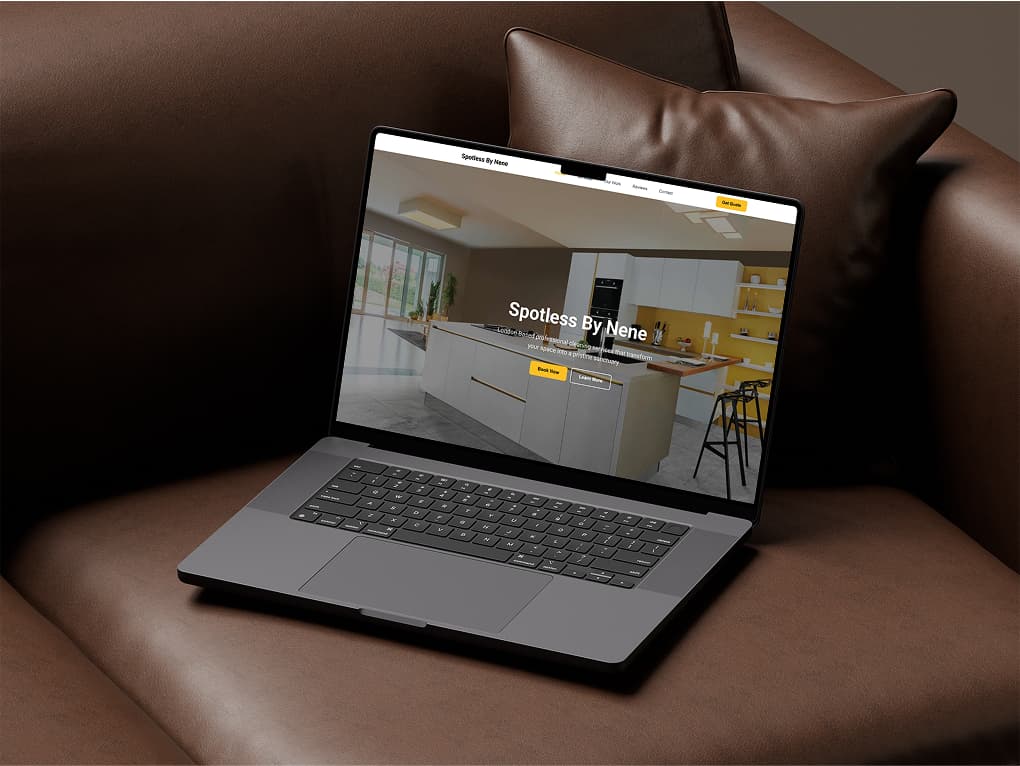 Spotless by Nene cleaning company website preview